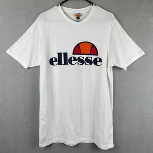 Ellesse Mens White Classic Logo Graphic Athleisure Streetwear T-Shirt SHS01147 L